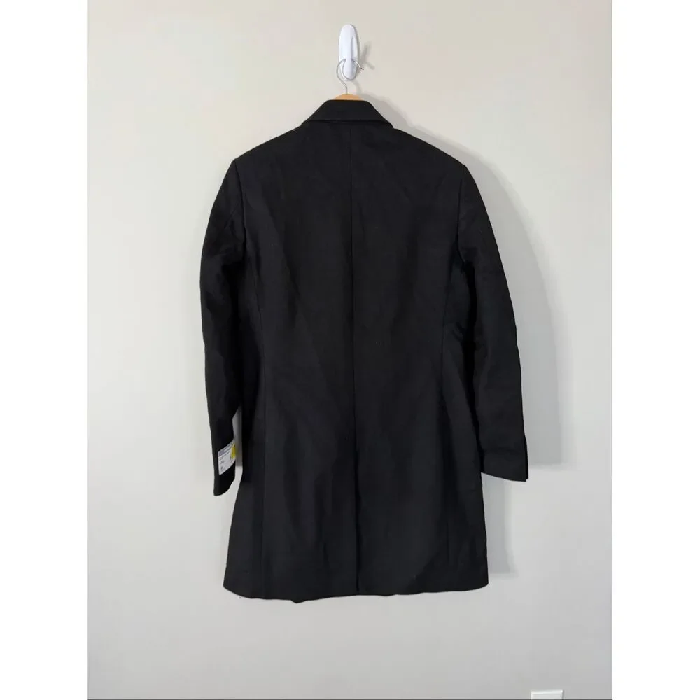 Michael Kors Kavon Classic Fit Wool Blend Black Overcoat Size 38R  NEW - Picture 4 of 8